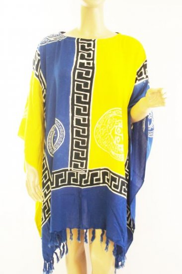 Kaftan Caftan Tunic Top Poncho Batik 5X-Abstract P033