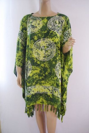 Kaftan Caftan Tunic Top Poncho Batik 5X-Abstract P077