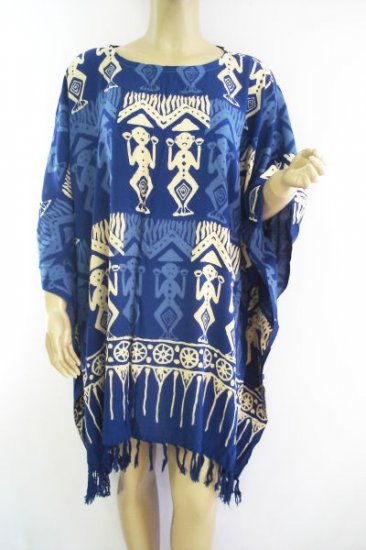 Kaftan Caftan Tunic Top Poncho Batik 5X-Tribal P019