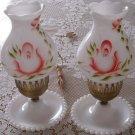 Vintage Milk Glass Hobnail Lamps