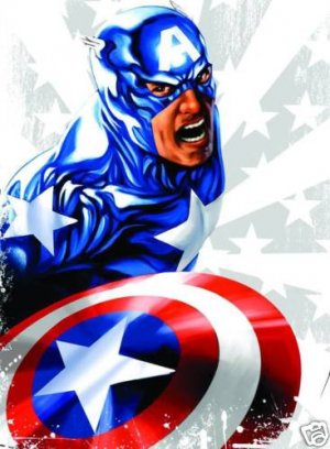 Captain America Star Man T-Shirt Size LG