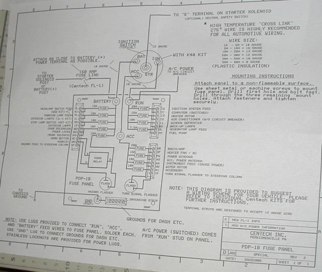 Centech Wiring PDP1B Fuse Panel for Hot Rods and Customs rat 32 34 36