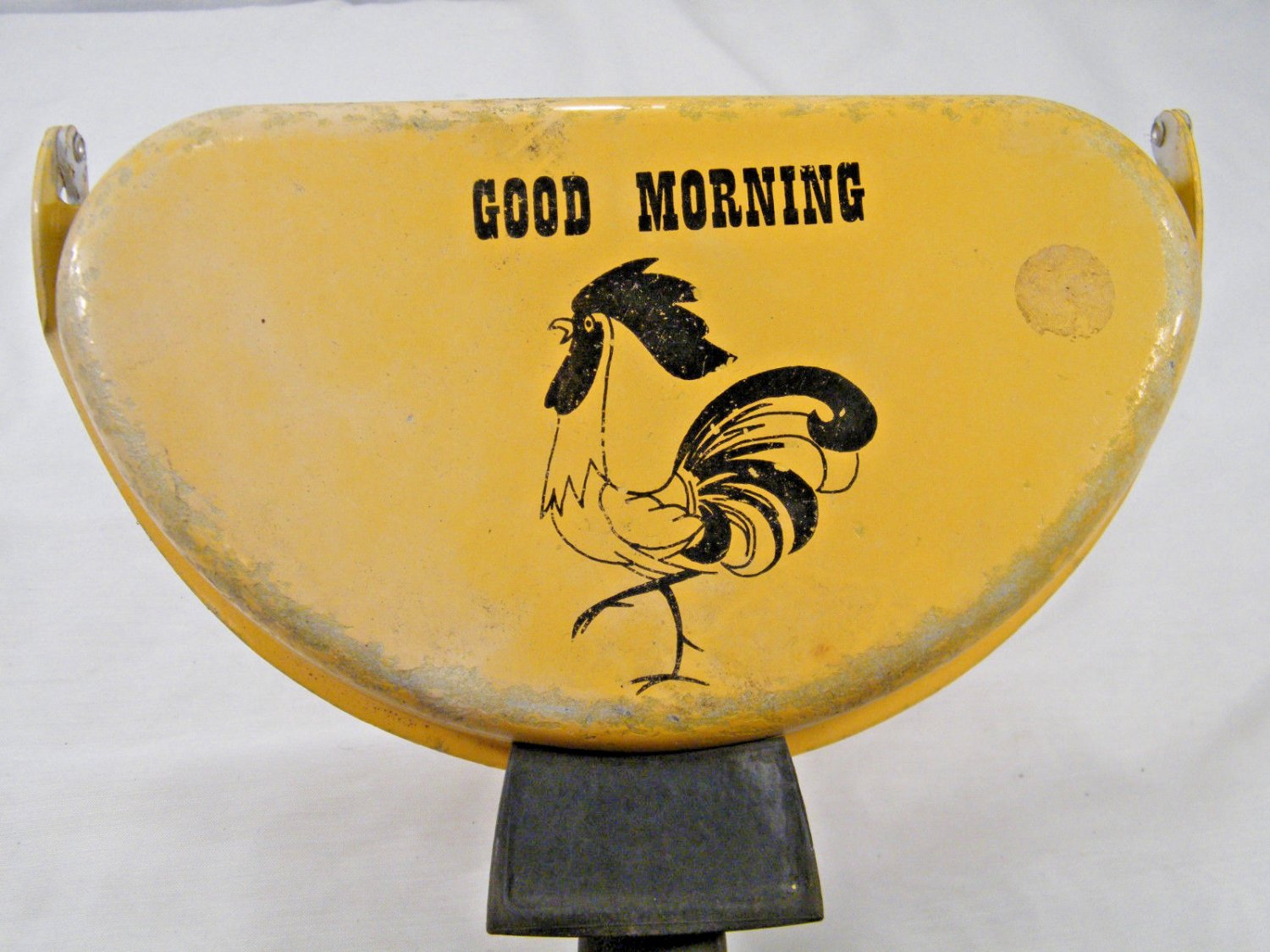 VINTAGE NORDIC WEAR YELLOW GOOD MORNING ROOSTER OMELET EGG PAN RETRO