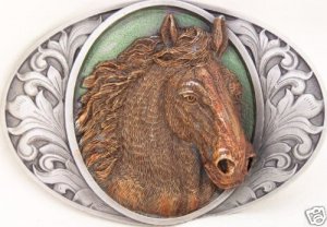 HORSE LOVERS ALERT!!   HORSE BELT BUCKLE BY BERGAMOT