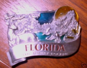 FLORIDA BELT BUCKLY BY BERGAMOT...SOLID PEWTER