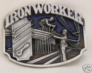 IRON WORKER BUCKLE BY SISKIYOU...PEWTER...MADE IN USA