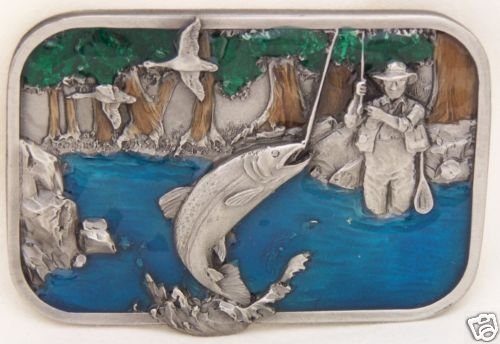 TROUT FISHING BELT BUCKLE BY BERGAMOT