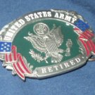 U.S. ARMY RETIRED SISKYOU PEWTER MILITARY BELT BUCKLE