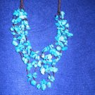 TURQUOISE (5 STRAND) FASHION NECKLACE...30% DISCOUNT