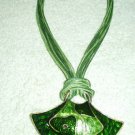 DRAMATIC  PENDANT NECKLACE IN SHADES OF GREEN