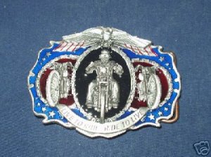 BIKER "LIVE TO RIDE"  BELT BUCKLE BY BERGAMOT