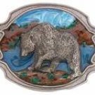 GRIZZLY BEAR BELT BUCKLE BY SISKIYOU...FINE PEWTER...