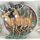 BUCK DEER SISKIYOU PEWTER MEN'S BELT BUCKLE
