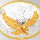 STERLING SILVER AND GOLD PLATED AM. EAGLE BELT BUCKLE