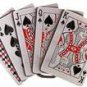 POKER ROYAL FLUSH BELT BUCKLE....PEWTER.BUCKLE...USA