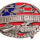 NATIONAL GUARD PEWTER MILITARY BELT BUCKLE BY SISKIYOU