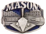 MASON BUILDER CONSTRUCTION PEWTER BELT BUCKLE-SISKIYOU