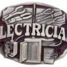 ELECTRICIAN MEN'S OCCUPATION PEWTER BELT BUCKLE