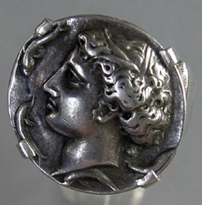 *POLY*Silver ring with ancient greek coin C044