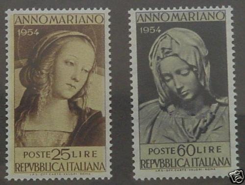 ITALY 1954 Michellangelo´s Madonna set of 2 MNH S00268