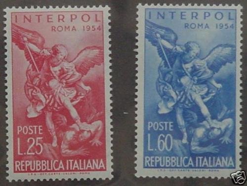 ITALY ITALIA 1954 INTERPOL St Michael set of 2 U S00267
