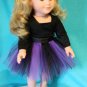 Glittery Purple and Black Tutu for 18-inch Dolls | Halloween Costume | Doll Clothes