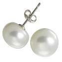 7mm Genuine Pearl Sterling Silver Stud Earrings