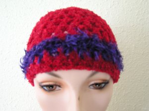 Sparkly Red Hand-Crocheted Hat
