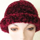 maroon crocheted hat