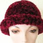 maroon crocheted hat