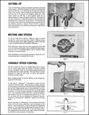 Rockwell VS6 Variable Speed 15 Inch Drill Press Manual