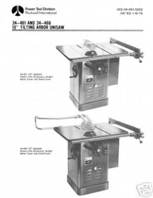 delta unisaw manuals