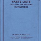 Ruemelin Parts & Install Manual 30 x 20 Blast  Cabinet