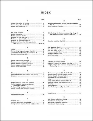 Bliss Computations For Sheet Metal Working Manual