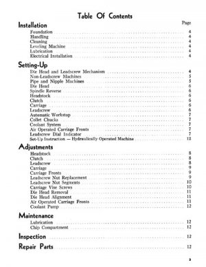 Landis Model C Pipe and Nipple Threader Manual