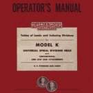 Kearney & Trecker Model K Spiral Dividing Head Manual