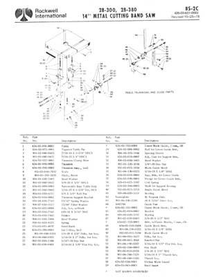 Rockwell 14 Bandsaw Parts Diagram