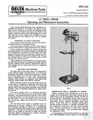 delta dp 220 drill press owners manual