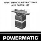 Powermatic Model 50 6 Inch Jointer Manual