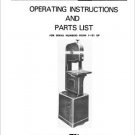 Powermatic Model 141 14 Inch Band Saw Manual