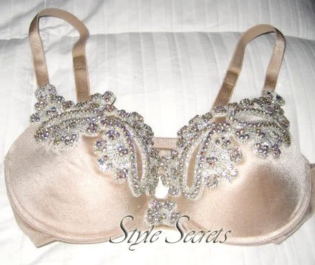 SEXY 36C PEACH NUDE RHINESTONE BUSTIER BRA CORSET