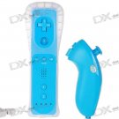 Remote with Silicone Sleeve + Nunchuck Controller for Wii