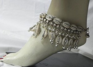BELLY DANCE ETHNIC COWRIES ANKLETS PAYAL TRIBAL BOHO GYPSY