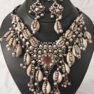 Belly dance Cowrie Costume choker necklace Earring kuchi boho gypsy set