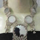 Belly dance Mirror choker necklace Earring kuchi boho gypsy set