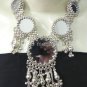 Belly dance Mirror choker necklace Earring kuchi boho gypsy set