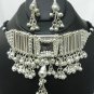 Belly dance Mirror choker necklace Earring kuchi boho gypsy set