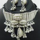 Belly dance Cowrie bead choker necklace Earring kuchi boho gypsy set