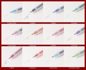 MUJI Japan Gel-Ink Ballpoint Pen 0.5mm 12 colors set