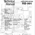ROTEL RB991 RB-991 AMP  -= SERVICE MANUAL = - Paper